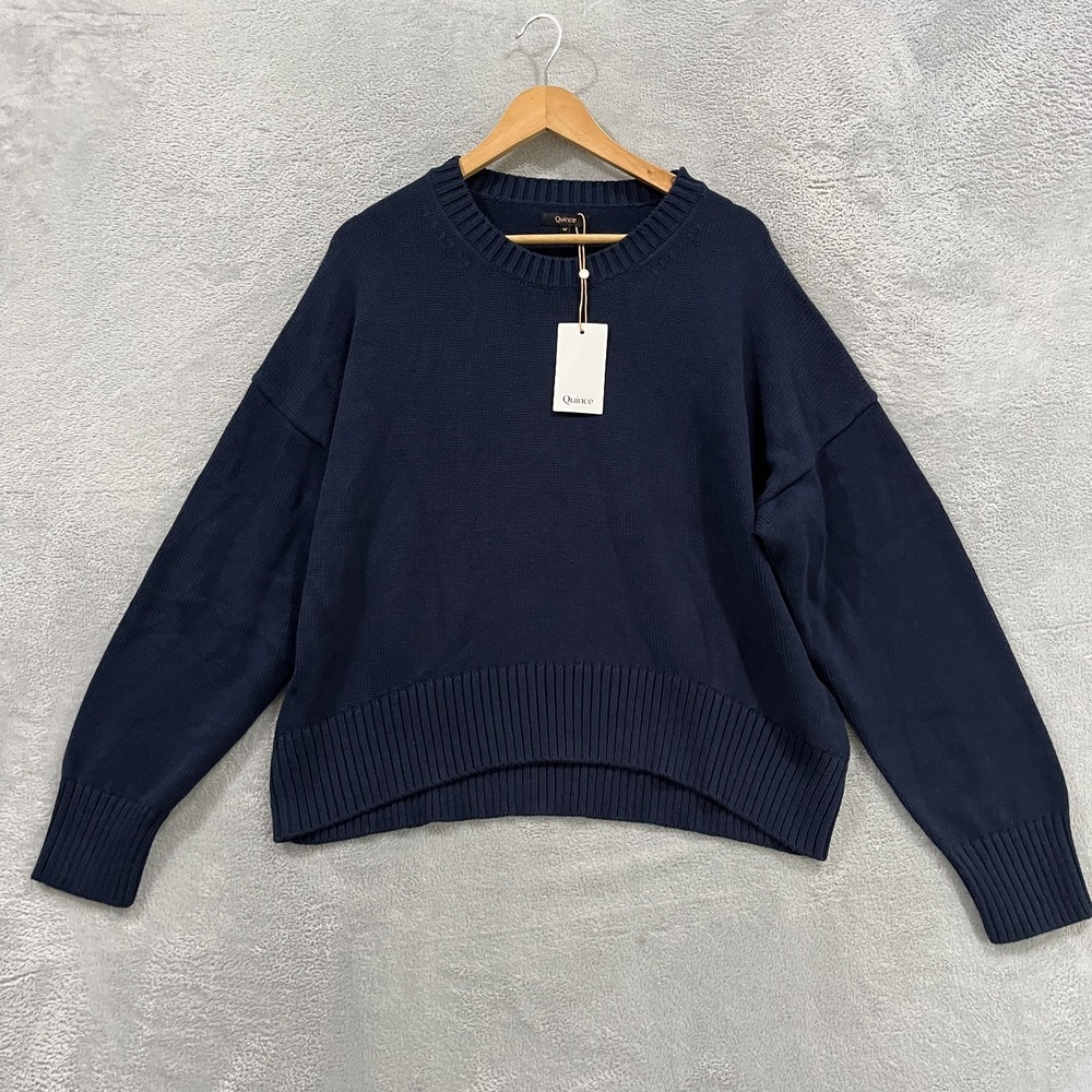 Quince Womens Organic Cotton Boyfriend Crew Sweater